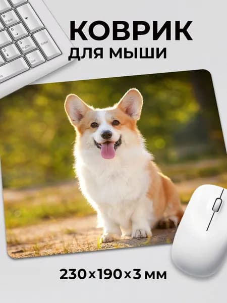 Коврик для мышки игровой маленький на стол Собака Корги