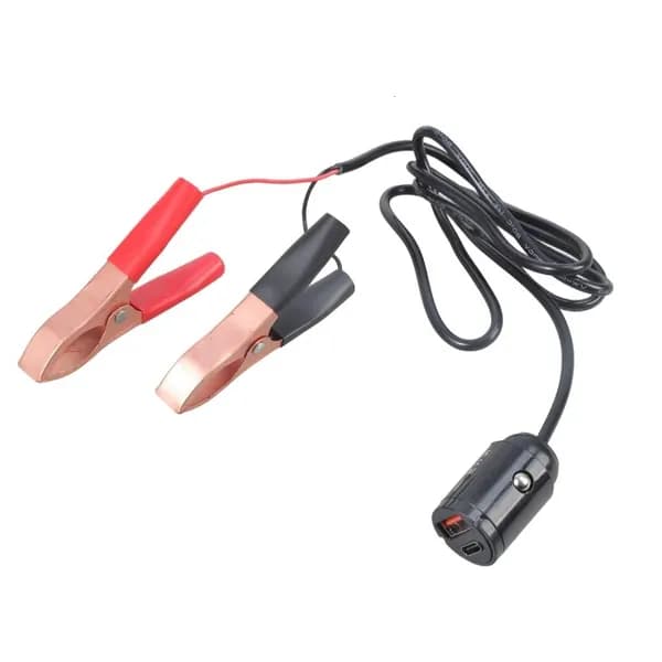 Аварийное зарядное устройство 12V на 5V с крокодиловыми зажимами для телефонов и планшетов