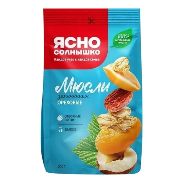 Мюсли Ясно Солнышко ореховые 300 г