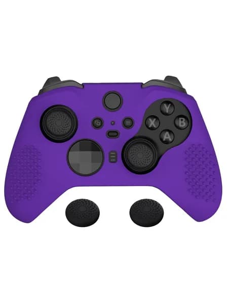 eXtremeRate силиконовый чехол для Xbox Elite Series 2, фиолетовый мягкий антискользящий защитный кейс с накладками на стики для комфортной игры