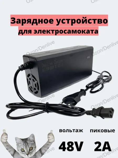 Зарядное устройство 48v (54.6) 2A для электросамоката/электроскутера, разъем C13