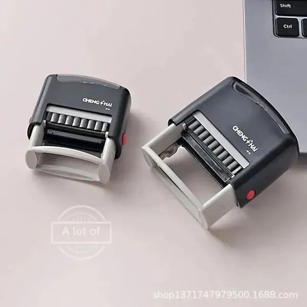 Штамп самонаборный Attache, пластиковый, 2 строки, синие чернила