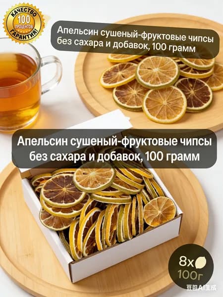 Лимон сушёный для чая- фруктовые чипсы без сахара и добавок 100 гр, Лимонные чипсы