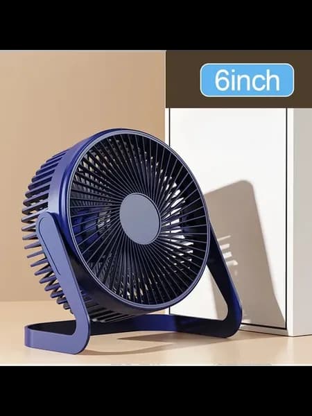 USB настольный вентилятор 5 дюймов белый Синий, 5 inch-White