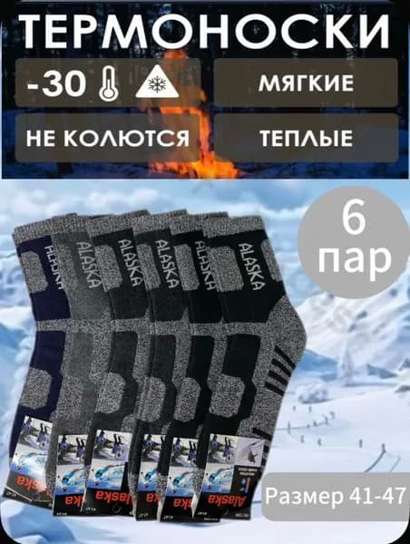 Носки мужские, 6 пар