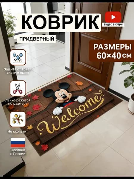 Коврик в прихожую 60х40 см