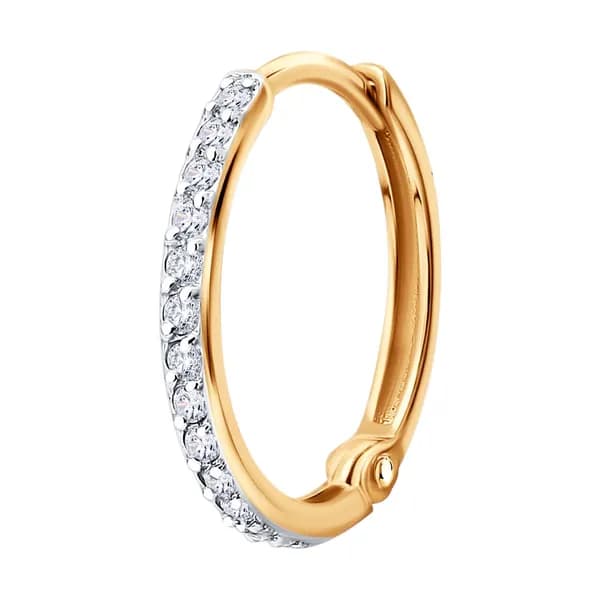 Одиночная серьга из золота DIAMANT-ONLINE с фианитом 585 пробы