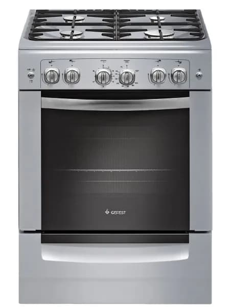 Газовая плита GEFEST 6100-02 0068 с газовой духовкой, серебристая/серая