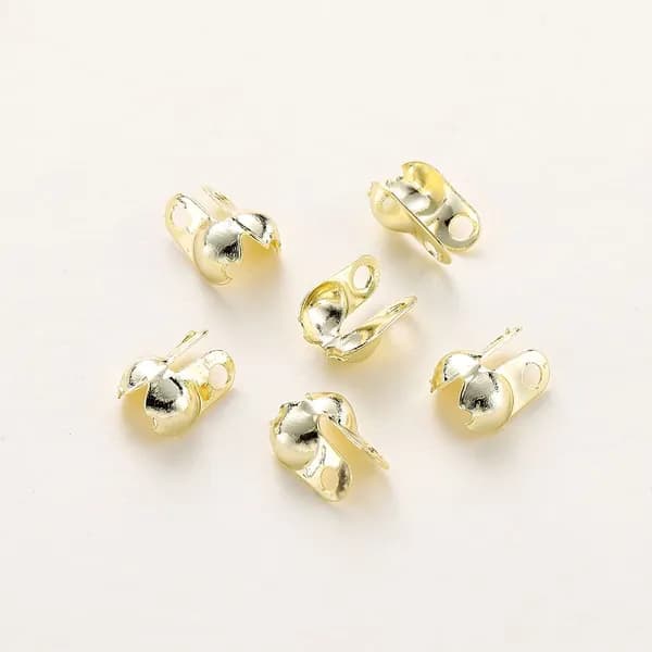 Концевики для бижутерии 3.5х6mm, 50шт Каллоты , цвет золота 14k.