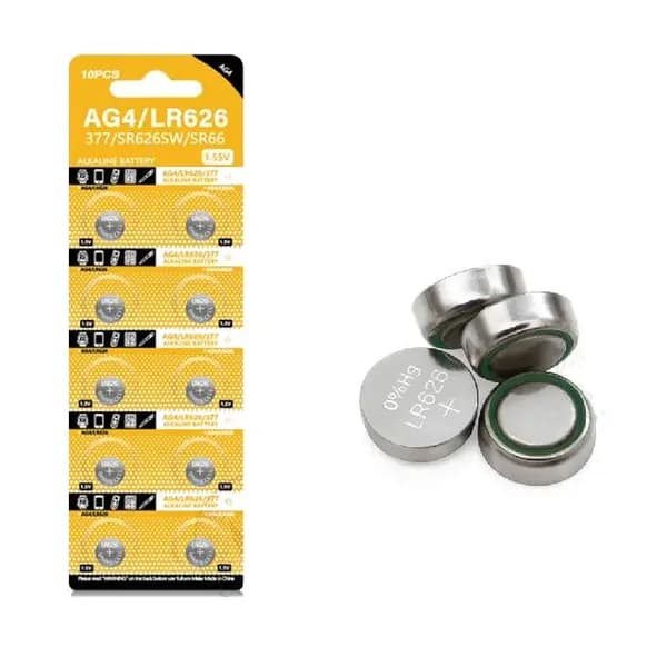 Щелочная батарейка AG4/LR626/SR626SW/SR66/377, 1.55V. 10 штук в блистере. ECOBAT