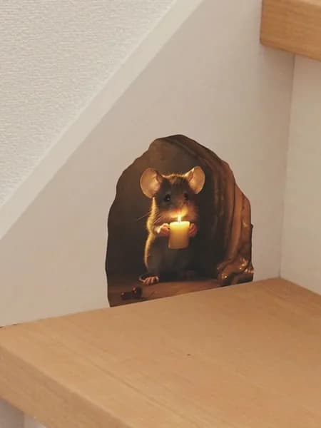 3D наклейка мышиная нора 1 шт, для кухни и детской, креативный декор для стен