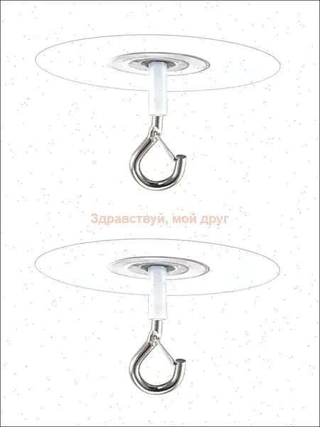 2 шт. потолочных крючков на липкой основе, без сверления, с фиксатором, для подвешивания растений, звонков, хранения