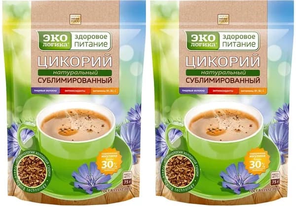 Экологика Цикорий, растворимый, сублимированный, 75 г., 2 уп.