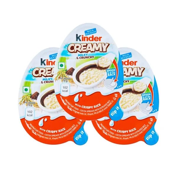 kinder Шоколадное яйцо Kinder Creamy с хрустящей начинкой, 19г x 3шт