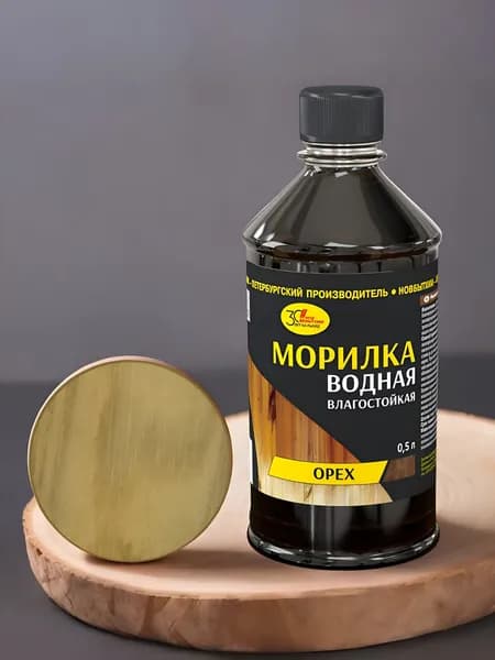 Морилка водная НовБытХим Орех 0.5 л для дерева защита от грибка и насекомых