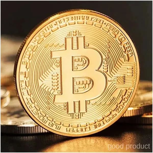 Позолоченная монета Bitcoin, коллекционный сувенир из металла, античная имитация