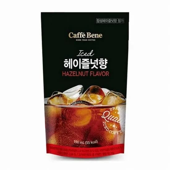Американо в мягкой упаковке с лесным орехом Хейзлнат хянг пауч Hazelnut Iced Drink 190ml Caffe Bene