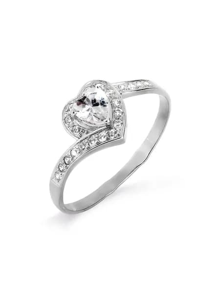 Кольцо женское серебряное 925 пробы с фианитами, KARATOV