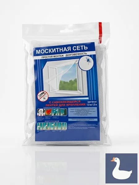 Москитная сетка на окно с самоклеящейся лентой
