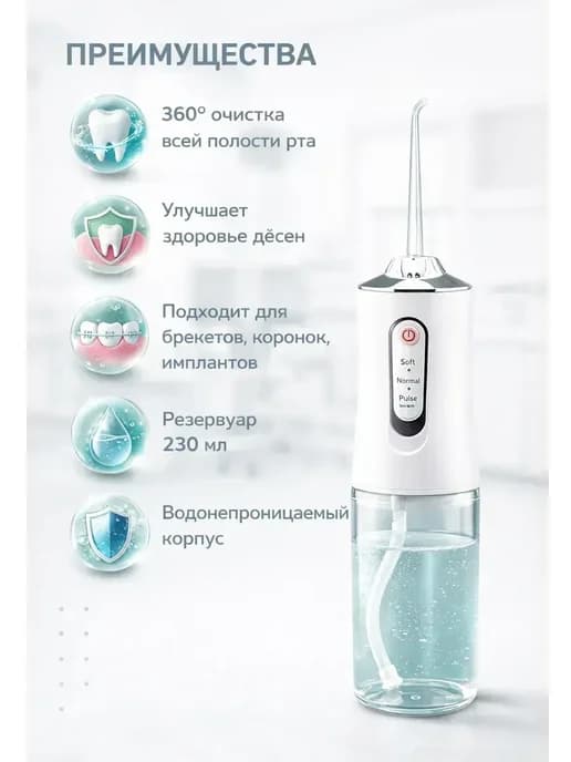Портативный ирригатор для зубов с USB зарядкой