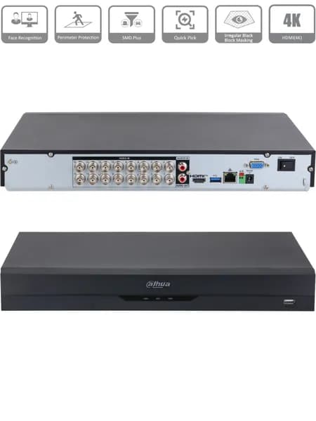 Dahua DH-XVR5216AN-5M-I3 - 16 канальный видеорегистратор для видеонаблюдения HDCVI, XVR-регистратор гибридный 5M-N/4M-N/1080p/720p 2HDD DVR, SMD Plus H.265+/H.265, поддержка HDCVI, AHD, TVI, CVBS, IP