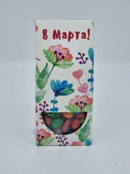 Драже цветное с изюмом 100гр с 8 марта