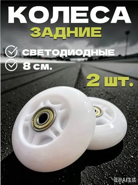 Светящиеся задние колеса для дрифт-карта 8 см (2 шт.) прочные, с подшипниками, для гироскутера и самоката