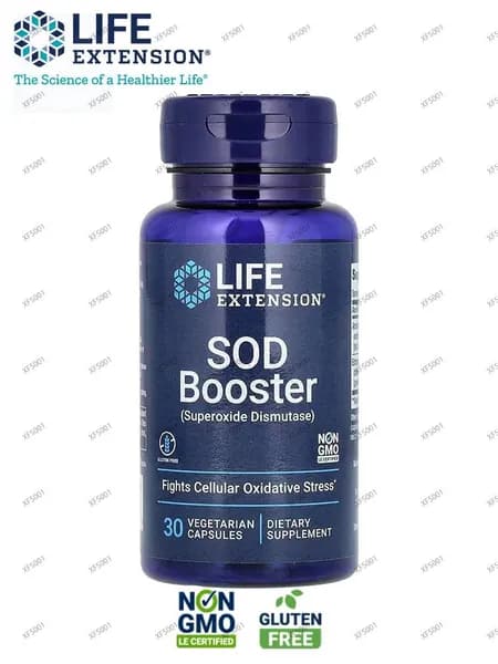 Life Extension SOD Booster, стимулирует SOD (супероксиддисмутазу), без глютена, без ГМО, вегетарианский, 30 капсул
