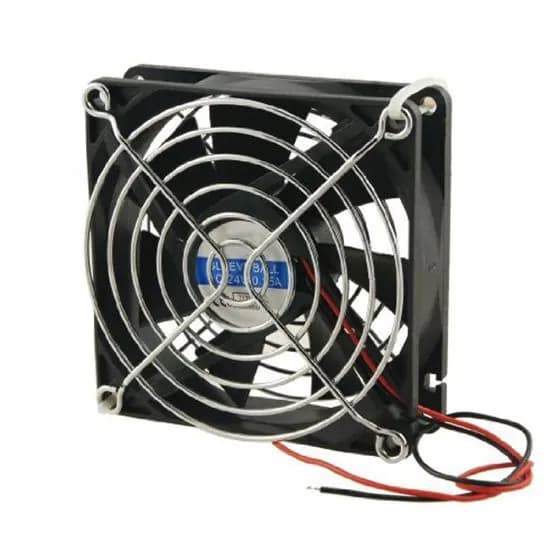 Черный пластиковый корпус Вентилятор охлаждения процессора DC 24V с металлическими защитными кожухами для пальцев