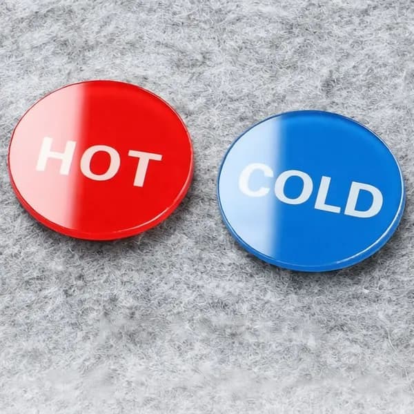 Наклейки на кран горячей и холодной воды стикеры HOT COLD, водостойкие индикаторы для смесителя и труб, контрастные метки для сантехники
