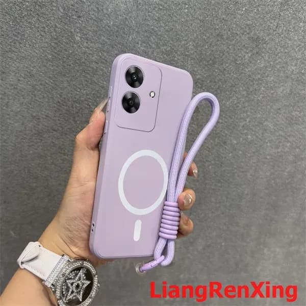 Чехол PBZZ для Realme Note 60, чехол для телефона Realme Note 60X, мягкий чехол из жидкого силикона, ударопрочный, новый эстетичный дизайн с шнурком YTDTGBS01
