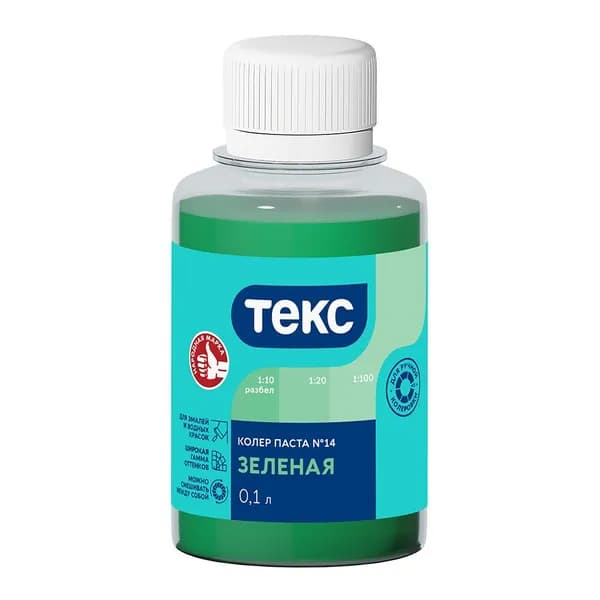 Колер паста Текс Универсал зеленая №14 0,1 л, (1 шт)