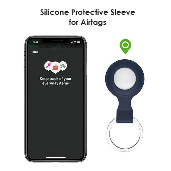 Силиконовый чехол для Apple AirTag в цвете Полуночная синева