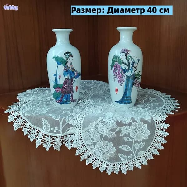 Салфетка сервировочная 40x40 см 1 шт полиэстер белый