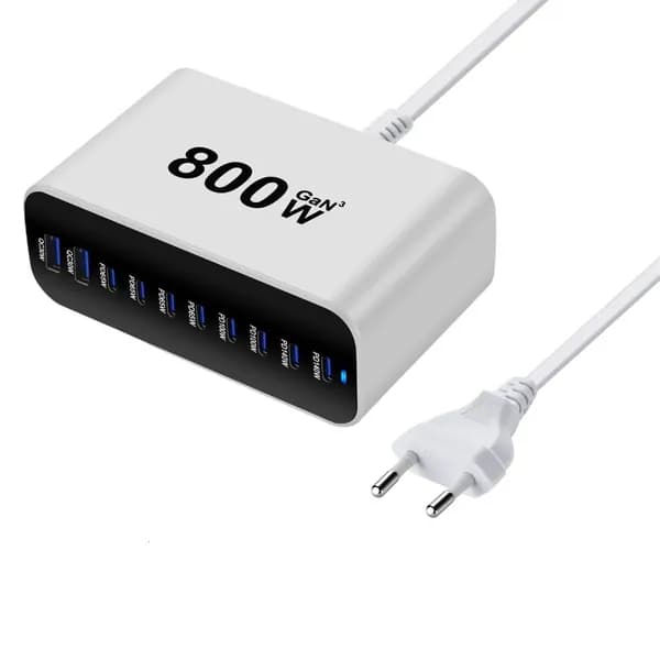 Зарядная станция с портом USB Type-C и корпусом из алюминиевого сплава, Белый - EU