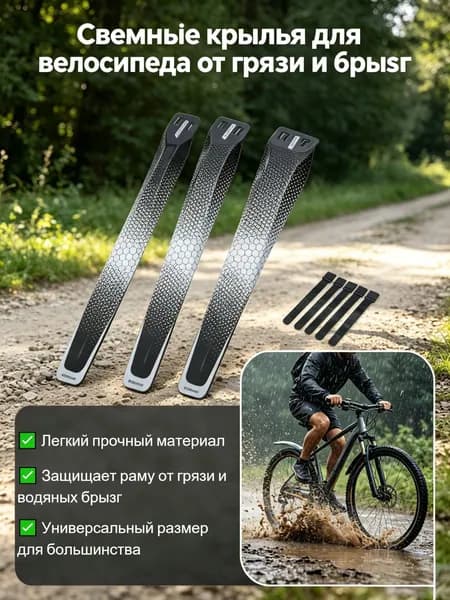 Велосипедные крылья ENLEE, ромбовидный узор, комплект из 2 шт., длина 530 мм