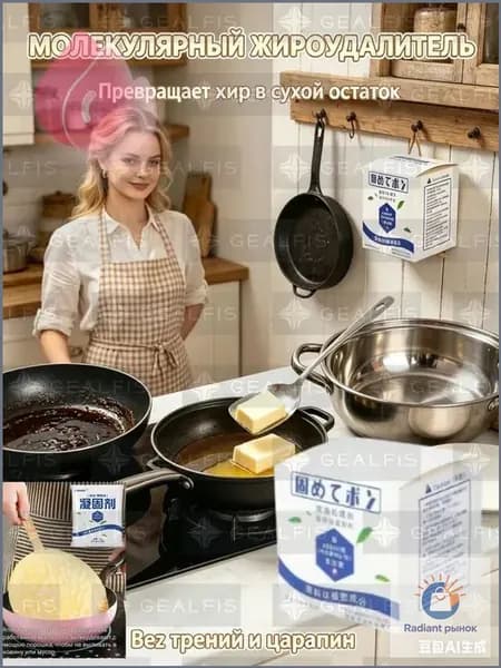 Затвердитель для масла растительного средство от жира на кухне 5 шт белый