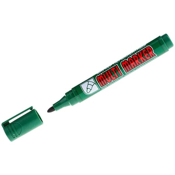 Перманентный маркер Crown Multi Marker CPM-800, пулевидный наконечник, 3 мм, зеленый, 1 шт