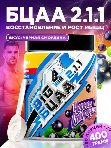 Аминокислоты BCAA 2:1:1 БЦАА BIGSNT, 400 гр, 80 порций