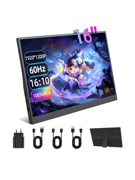 justthink 16" Монитор ZL16, IPS, 1920x1200 WUXGA, 60 Гц, черный