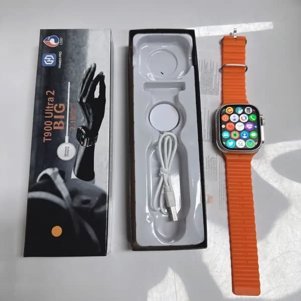 Смарт-часы, 49mm, T900 Ultra2 Orange,49mm,спортивные Bluetooth-часы 9 серии для мужчин и женщин, беспроводная зарядка, мониторинг состояния здоровья, спортивные часы на открытом воздухе, воспроизведение музыки, будильники, обои для рабочего стола на заказ