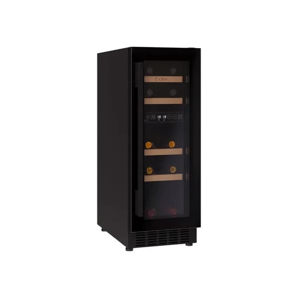 Винный шкаф отдельностоящий LEX LWD3017BL DUAL ZONE, сенсорное управление, отделка стекло, Объем 52 л.,17 бутылок, полки из бука. Товар уцененный