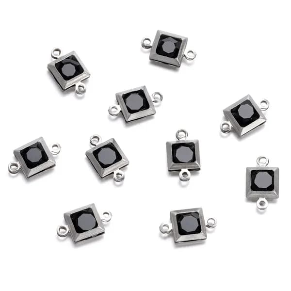 квадратные подвески из нержавеющей стали, золотоцвет серебро, 10шт.
