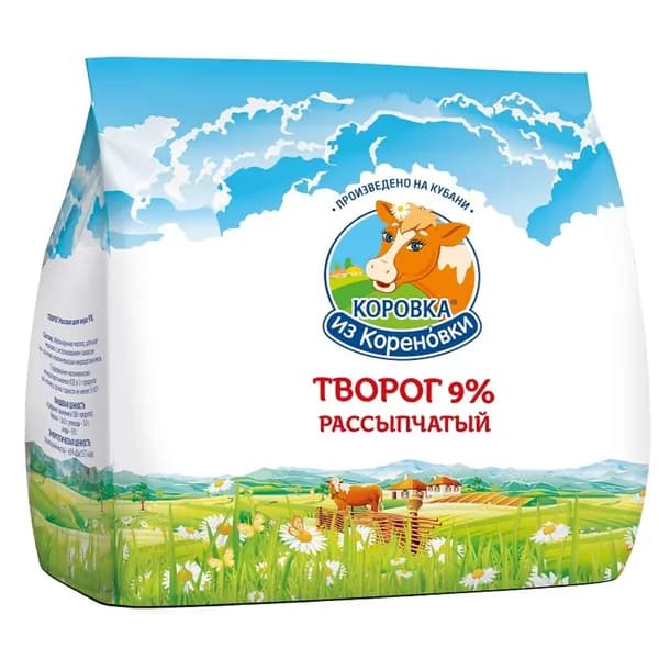 Творог Коровка из Кореновки 9% БЗМЖ 200 г