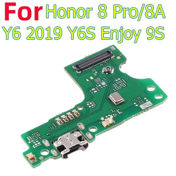 Плата нижняя для Huawei Y6 2019/Y6S/Honor 8A/8 Pro/Enjoy 9E шлейф на системный разъем питания / гнездо зарядки телефона Хонор