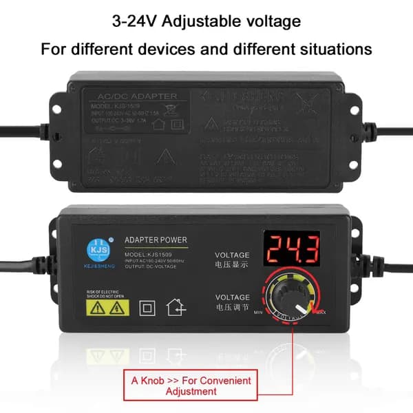 Регулируемый блок питания 3 24 В, 2,5 А, 60 Вт, с LED-дисплеем