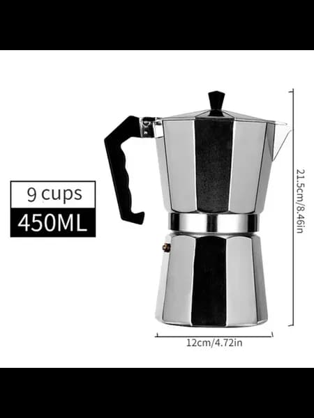Классическая алюминиевая кофеварка Мока для плиты 450ml-9cup