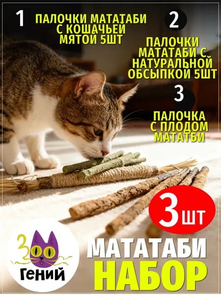 Набор игрушек для кошек Мататаби и кошачья мята палочки в натуральной обсыпке, палка с джутом и плодом, жевательные антистресс игрушки для зубов котят и взрослых кошек
