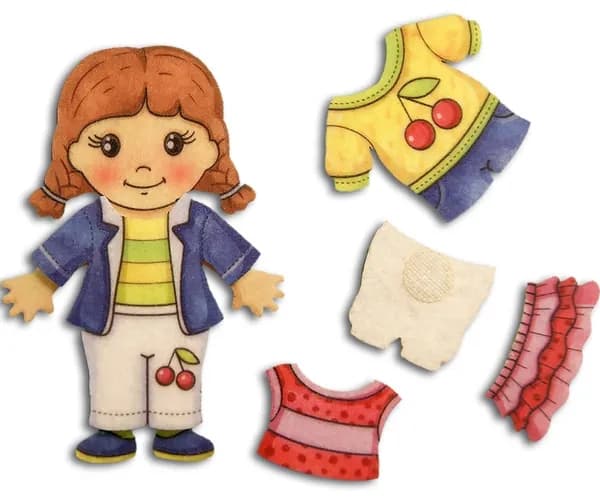 Обучающая мини-игра Smile Decor "Вишенка", кукла-одевашка из фетра с липучками