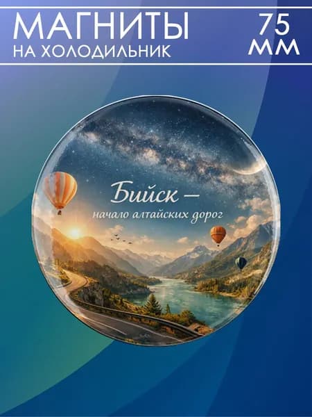 магнит Бийск 1 шт, диаметром 75 мм.